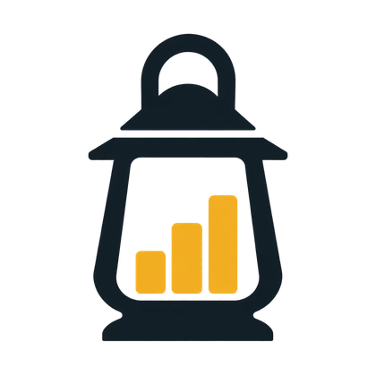 Rank Lantern logo: a charcoal lantern with three ascending amber bars
